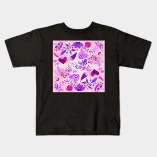 Floral Watercolor 3  |  Flowers and Hearts Kids T-Shirt